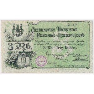 Częstochowa, Tow. Poż.-Oszczędnościowe, 3 ruble 1914