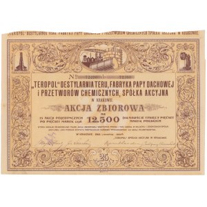 Teropol Destylarnia Teru, Fabryka Papy Dachowej i Przetworów Chemicznych, 25x 500 mkp 1922