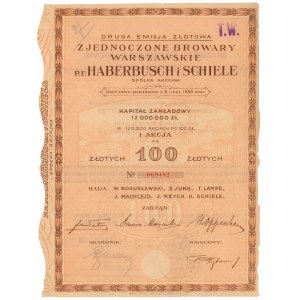 Zjednoczone Browary Warszawskie p.f. Haberbusch i Schiele, Em.2, 100 zł 