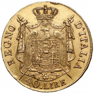 Włochy, Napoleon Bonaparte, 40 lirów 1808-M