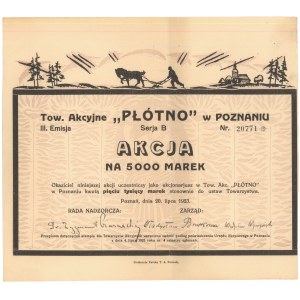 Płótno Tow. Akc. w Poznaniu, Em.3, 5.000 mk 1923