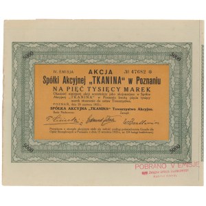 Tkanina Sp. Akc. w Poznaniu, Em.4, 5.000 mkp 1922