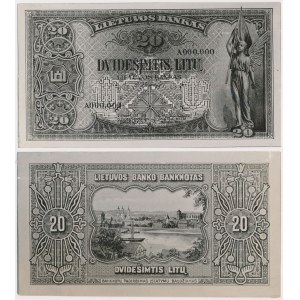 PHOTO-PROJECT Lithuania 20 lithu 1930 (obverse and reverse) 