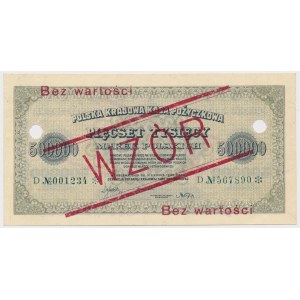 WZÓR 500.000 mkp 1923 - 6 cyfr - D - perforacja
