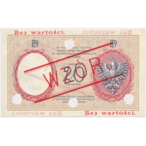 WZÓR 20 złotych 1919 - A.12 - wysoki nadruk, perforacja