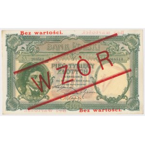 WZÓR 5.000 złotych 1919 - wysoki nadruk