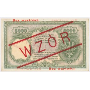 WZÓR 5.000 złotych 1919 - wysoki nadruk