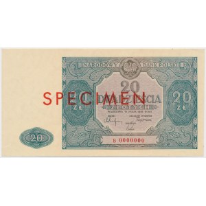 20 złotych 1946 - B 0000000 - SPECIMEN
