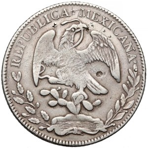 Meksyk, 8 reales 1877, Zacatecas - z kontramarkami