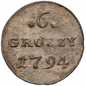 Poniatowski, 6 groszy 1794 - tarcza typ 2 - zamknięta 4 