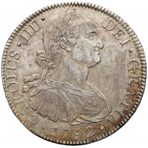 Meksyk hiszpański, Karol IV, 8 reales 1792 Mo - bardzo ładne