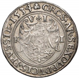 Prusy, Albrecht Hohenzollern, Szóstak Królewiec 1534 - RZADKOŚĆ