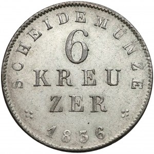 Hesja-Darmstadt, 6 krajcarów 1836
