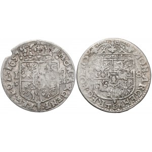 Jan II Kazimierz, Ort Kraków 1657 SCH i 1658 TLB (2szt)