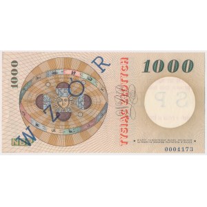 1.000 złotych 1965 - G 0000000 - SPECIMEN / WZÓR i nadruk NBP