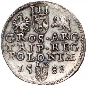 Zygmunt III Waza, Trojak Olkusz 1588 - PIĘKNY