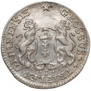 August III Sas, Trojak Gdańsk 1755 - czyste srebro - RZADKI