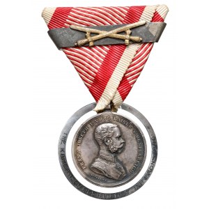 Medal za Odwagę, Franciszek Józef, Srebrny II. Klasy - DEDYKACJA na obrzeżu - RZADKI