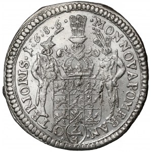 Pomorze, Karol XI, Gulden (2/3 talara) Szczecin 1686 - rzadki