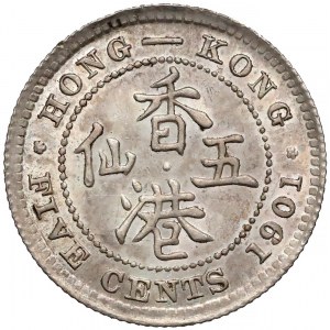Hong-Kong brytyjski, Wiktoria, 5 centów 1901 - mennicze
