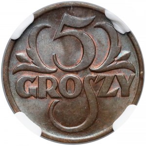 5 groszy 1937 - NGC MS64 BN