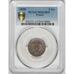 5 groszy 1928 - PCGS MS63 BN