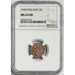 2 grosze 1934 - NGC MS64 RB