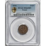 2 grosze 1931 - PCGS MS62 BN