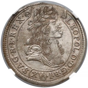 Węgry, 15 krajcarów 1682 KB - NGC MS63