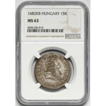 Węgry, 15 krajcarów 1682 KB - NGC MS63