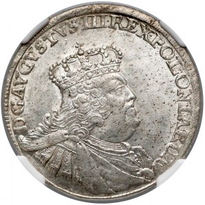 August III Sas, Ort Lipsk 1756 EC - małe popiersie - NGC MS63