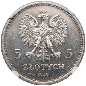 Sztandar 5 złotych 1930 - NGC UNC