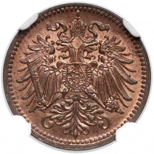 Austria, Franciszek Józef I, 1 heller 1916 - NGC MS66 RB