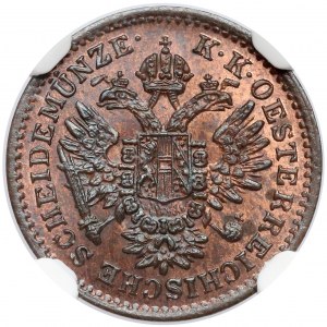 Austria, Franciszek Józef I, 1/4 krajcara 1851-A - NGC MS66 RB