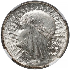 Głowa Kobiety 5 złotych 1933 - NGC MS62