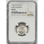 Piłsudski 2 złote 1934 - NGC MS62