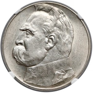 Piłsudski 10 złotych 1934 - urzędowy - NGC AU58