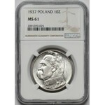 Piłsudski 10 złotych 1937 - NGC MS61