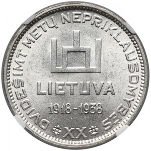 Litwa, 10 litu 1938 - Smetona - NGC MS64