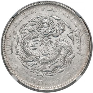 Chiny, Kirin, 50 centów 1904 - jin i jang - MENNICZE - NGC MS62