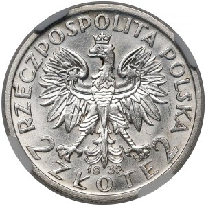 Głowa Kobiety 2 złote 1932 - NGC MS62