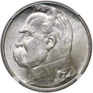 Piłsudski 10 złotych 1937 - NGC MS62