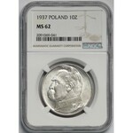 Piłsudski 10 złotych 1937 - NGC MS62