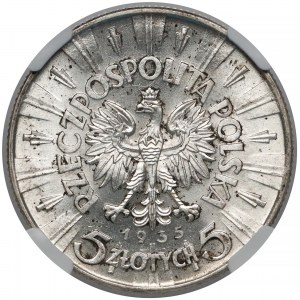 Piłsudski 5 złotych 1935 - NGC MS63