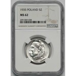 Piłsudski 5 złotych 1935 - NGC MS62