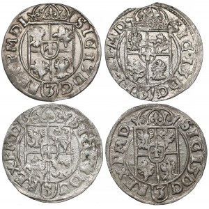 Zygmunt III Waza, Półtoraki Bydgoszcz 1616, w tym rzadki (4szt)