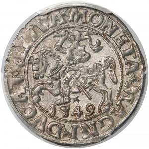 Zygmunt II August, Półgrosz Wilno 1549 - wygięta - PCGS MS62