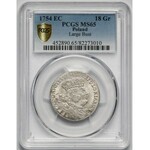 August III Sas, Ort Lipsk 1754 EC - masywne - PCGS MS65