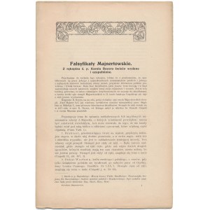 Falsyfikaty Majnertowskie z rękopisu ś.p. Karola Bayera świeżo wydane i uzupełnione 