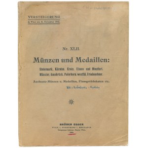 Brüder Egger, Auktions Katalog Nr XLII, Wien 1912